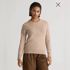 Quince Mongolian Washable Cashmere Crew Sweater, Oatmeal Color, Size Medium